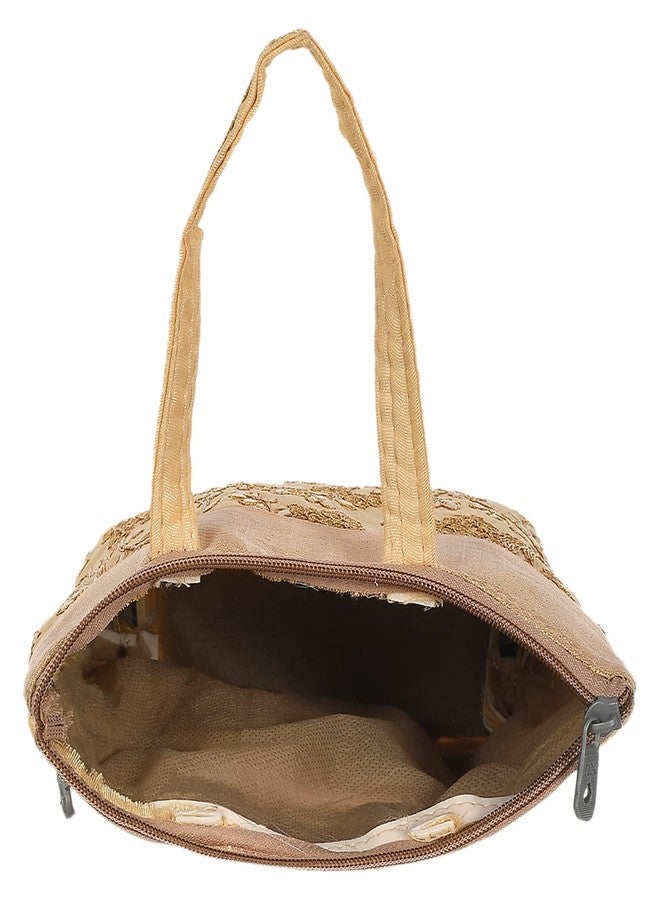 كوبير إندستريز حقيبة يد نسائية/بنات من البوليستر المطرز من شركة كوبر للصناعات، مزودة بمقبض، عبوة من قطعتين (لون كريمي) 54KM4029 - Image 5